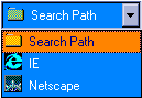 Search internet browser of custom paths